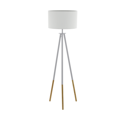 [HV41848] Velador Piso Bidford E27 De 1 Luz Blanco/madera Eglo