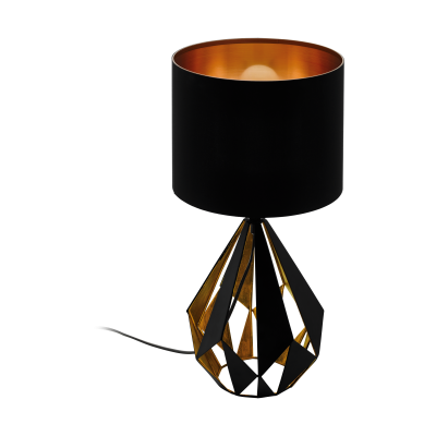 [HV41849] Velador Mesa Carlton 5 E27 De 1 Luz Negro/cobre Eglo