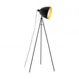 [HV41857] Velador Piso Hunningham E27 De 1 Luz Negro/dorado Eglo