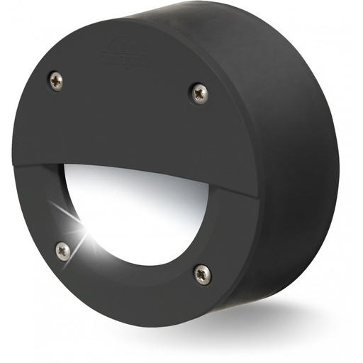 [EI41864] Aplique De Adosar Pared Leti Circ GX53 De 1 Luz C/lamp LED 3W Calida/neutra/fria Negro Opal Fumagalli