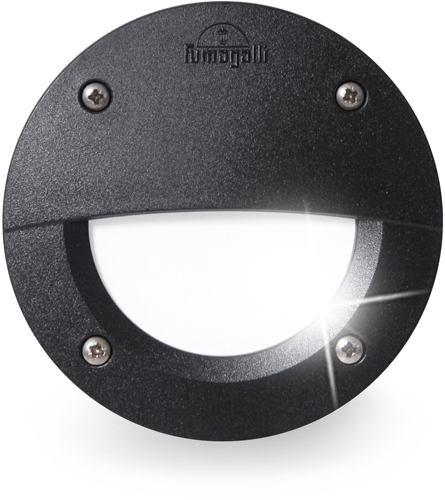 [EI41882] Aplique De Embutir Pared Leti Circ GX53 De 1 Luz C/lamp LED 3W Calida/neutra/fria Negro Opal Fumagalli