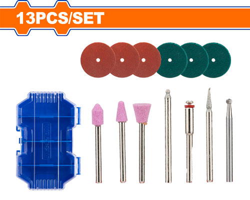 [E41957] Accesorios Trabajo En Vidrio Y Piedra P/ Rectificadora (13 Pzs) - Wadfow