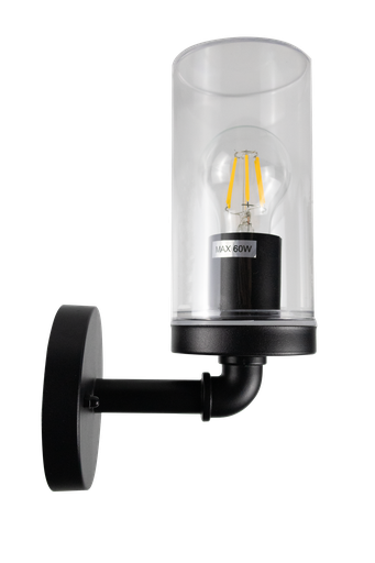 [EI42062] Aplique De Adosar Pared De 1 Luz E27 Negro IP65 Perugia Argo