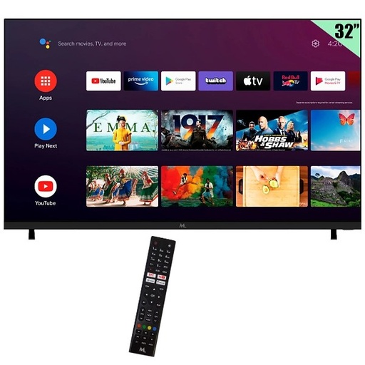 [TM42092] Smart TV LED 32" Mtek MK32FSGH HD Google TV Wi-Fi Bluetooth