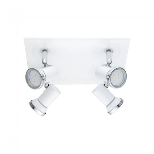 [EI42185] Plafon Tamara 1 GU10 De 4 Luces C/ Lamp LED 4X5W Calida Blanco/cromo Eglo (outlet)