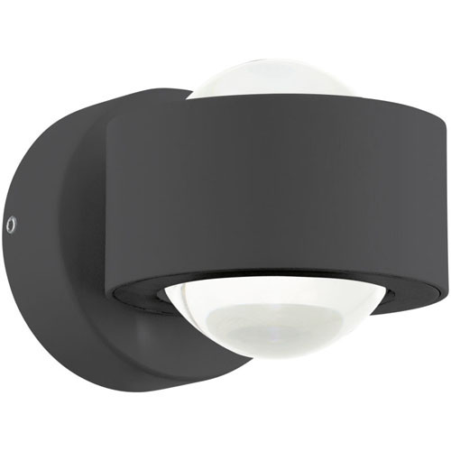 [EI42189] Aplique Ono 2 De 2 Luces C/ Lamp LED 2X2.5W Calida Negro/transparente Eglo (outlet)