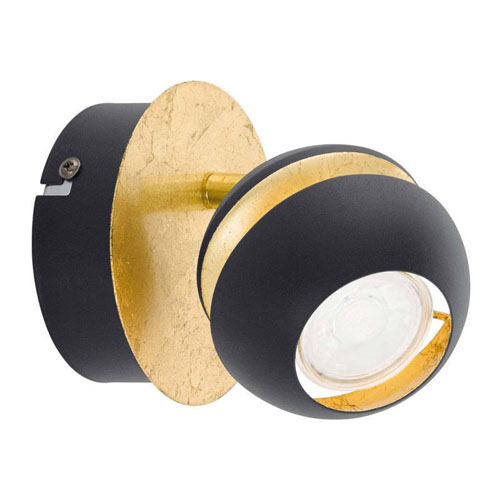 [EI42190] Aplique Nocito 1 GU10 De 1 Luz C/ Lamp LED 3.3W Calida Negro/dorado Eglo (outlet)