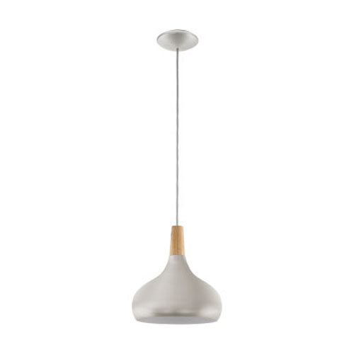 [EI42198] Colgante Sabinar E27 De 1 Luz Plata/madera Eglo (outlet)