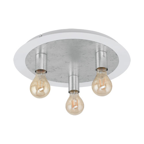 [EI42216] Plafon Passano E27 De 3 Luces C/ Lamp LED 3X4W Calida Blanco/gris Eglo (outlet)