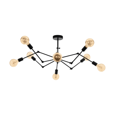 [EI42238] Plafon Exmoor E27 De 8 Luces Negro Eglo (outlet)