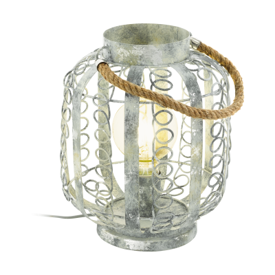 [HV42242] Velador Mesa Hagley E27 De 1 Luz Plata Eglo (outlet)