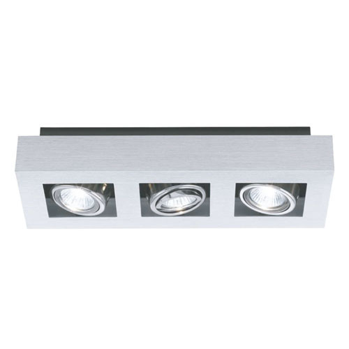 [EI42365] Artef Loke 1 GU10 De 3 Luces C/ Lamp LED 3X5W Calida Cromo/negro Eglo