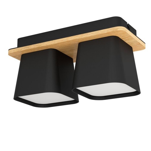 [EI42369] Artefacto Ado Techo 2L E27 Madera/negro Ruscio - Eglo
