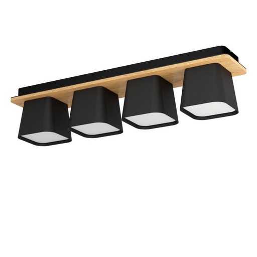 [EI42370] Artefacto Ado Techo 4L E27 Madera/negro Ruscio - Eglo