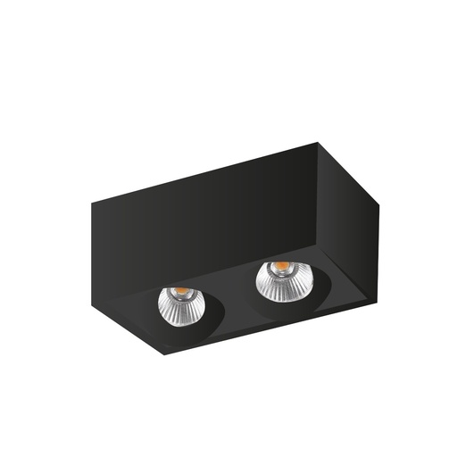 [EI42443] Artefacto LED De Adosar 2X8W Luz Calida Negro Square 2 Argo