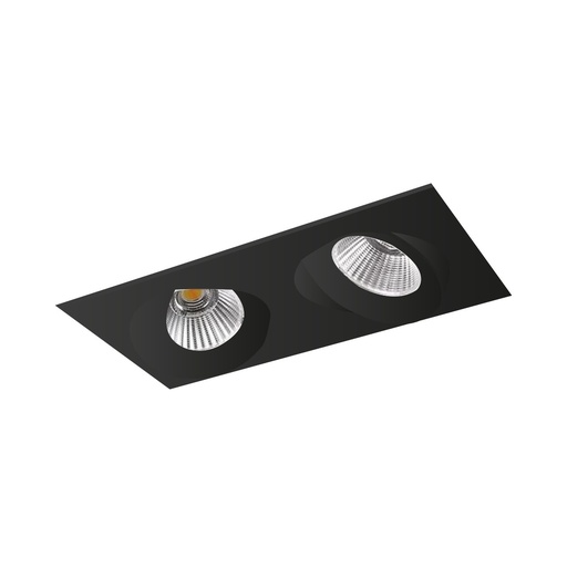 [EI42452] Artefacto LED De Embutir 2X8W Luz Calida Negro Katy 2 Argo
