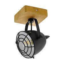 [EI42530] Aplique Gatebeck E14 De 1 Luz Negro/madera Eglo (outlet)