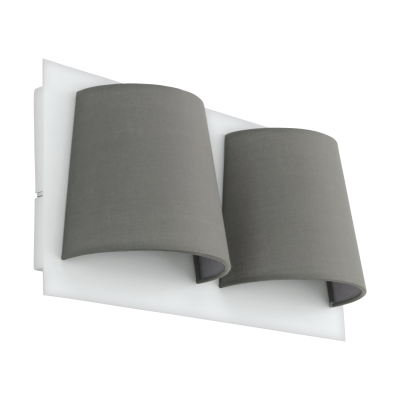 [EI42536] Aplique Serravalle De 2 Luces C/ Lamp LED 2X5.4W Calida Gris/blanco Eglo (outlet)