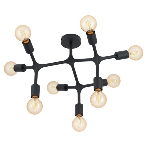 [EI42547] Plafon Bocadella 1 E27 De 3 Luces Negro Eglo (outlet)