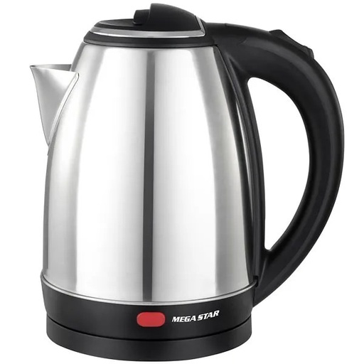 [TA42553] Jarra Eléctrica MegaStar TM9505 1.100 watts 1.8 Litros 110V ~ 60Hz - Plata Negra