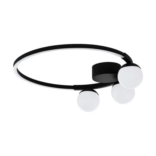[EI42555] Plafon Phianeros De 3 Luces C/ Lamp LED 3X22W Calida Negro/blanco Eglo (outlet)