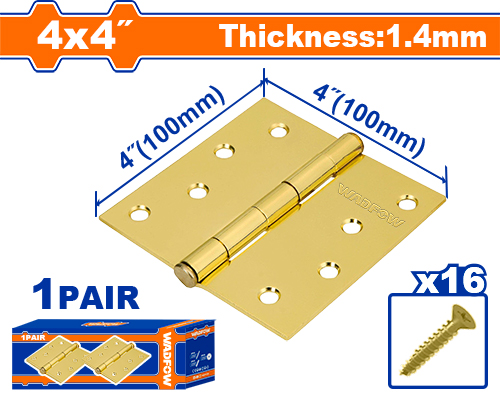 [E42640] Bisagra Latón 100X100X1.4MM (2 Pzs) - Wadfow