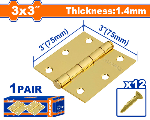[E42644] Bisagra Latón 75X75X1.4MM (2 Pzs) - Wadfow