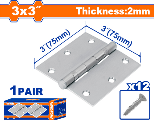[E42656] Bisagra Niquelado 3X3X2.0MM (2 Pzs) - Wadfow