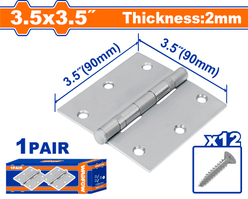 [E42663] Bisagra Niquelado 90X90X2MM (2 Pzs) - Wadfow