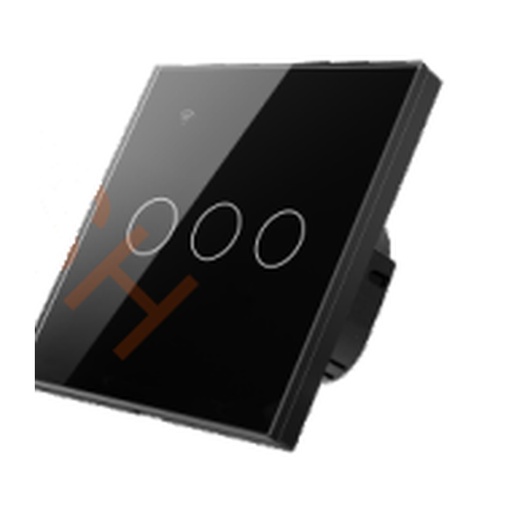 [ID42876] Interruptor Tactil Negro 3 Modulos EU - S-1324 - Similar