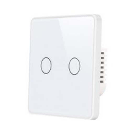 [ID42883] Interruptor Plano Metal Blanco 2 Modulos EU - S-2213 - Similar