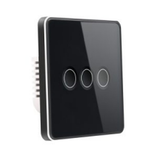 [ID42900] Interruptor Concavo Marco Metal Negro 3 Modulos EU - S-4323 - Similar