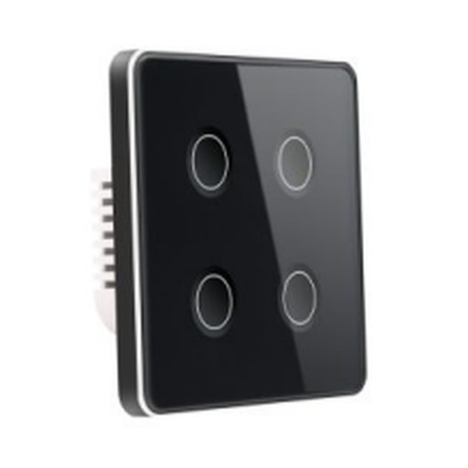 [ID42901] Interruptor Concavo Marco Metal Negro 4 Modulos EU - S-4423 - Similar
