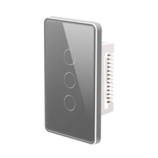 [ID42916] Interruptor Plano Metal Gris 3 Modulos US - S-2743 - Similar