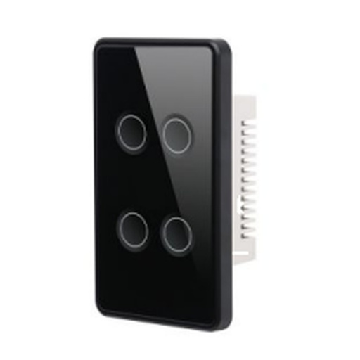 [ID42925] Interruptor Concavo Marco PC Negro 4 Modulos US - S-3823 - Similar