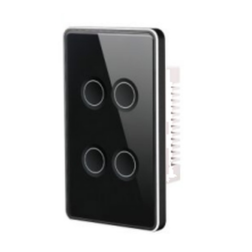 [ID42933] Interruptor Concavo Marco Metal Negro 4 Modulos US - S-4823 - Similar