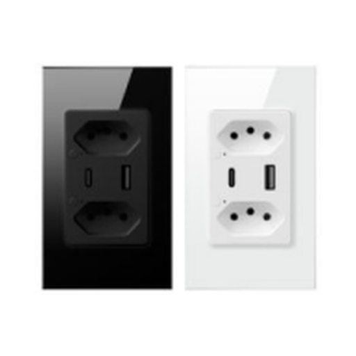 [ID43019] Tomacorriente BR c/1USB 1TypeC - S-BR07 - Similar
