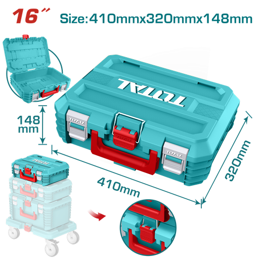 [E43226] Caja De Herramientas Apilable 16PULG - Total
