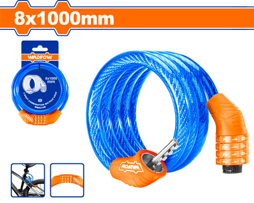 [EC43339] Candado De Cable Para Bicicleta 4 Dígitos (1m) - Wadfow