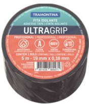 [EM43455] Cinta Aisladora 10M X 19MM X 0,13MM Negro Ultragrip - Tramontina