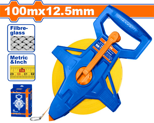 [E43531] Cinta Métrica De Fibra De Vidrio 100M X 12.5MM - Wadfow