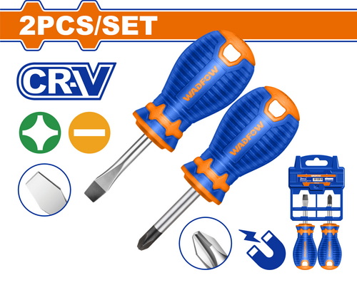 [FH44197] Destornilladores Cortos Sl6.5 Y Ph2 (2 Pzs) - Crv - Wadfow
