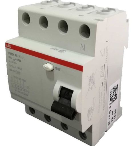 [EC44317] Disyuntor Diferencial 4X025A 30MA Fh204 - Abb