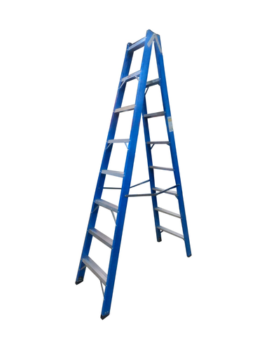 [E44572] Escalera De Fibra De Vidrio - Premium - Tijera Doble - 8P - 2,40 M - Wbertolo