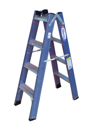 [E44574] Escalera De Fibra De Vidrio - Premium - Tijera Doble - 4P - 1,20 M - Wbertolo