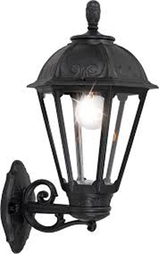 [EI44689] Farol Aplique Bisso/salem E27 De 1 Luz Negro Fumagalli