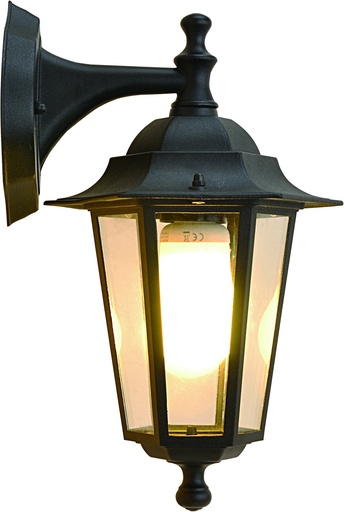 [EI44698] Farol Aplique De 1 Luz E27 Inferior Negro Toscana Argo