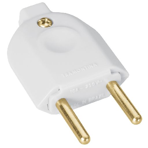 [E44768] Ficha Macho 10A Color Blanco - Tramontina