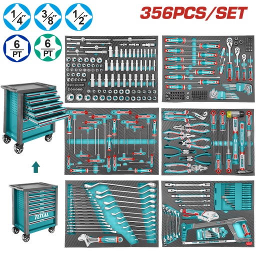 [EC44833] Gabinete Con Herramientas Manuales (356 Pzs) - Total