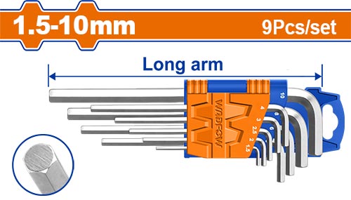 [FH45180] Juego De Llaves Allen 1.5MM - 10MM (9 Pzs) - Wadfow
